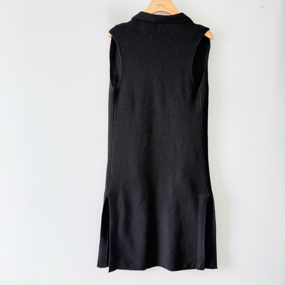 Aritzia Wilfred Olivie Merino Wool Long Vest Cardigan Black XXS - Picture 6 of 14